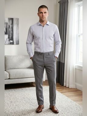 Thomas Pink Label Wide Cuff Man Shirt By Jermyn Street London Blue/White Size 17